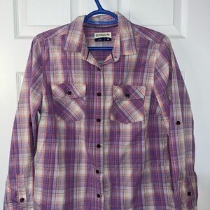 Magellan Outdoors Purple Plaid Shirt